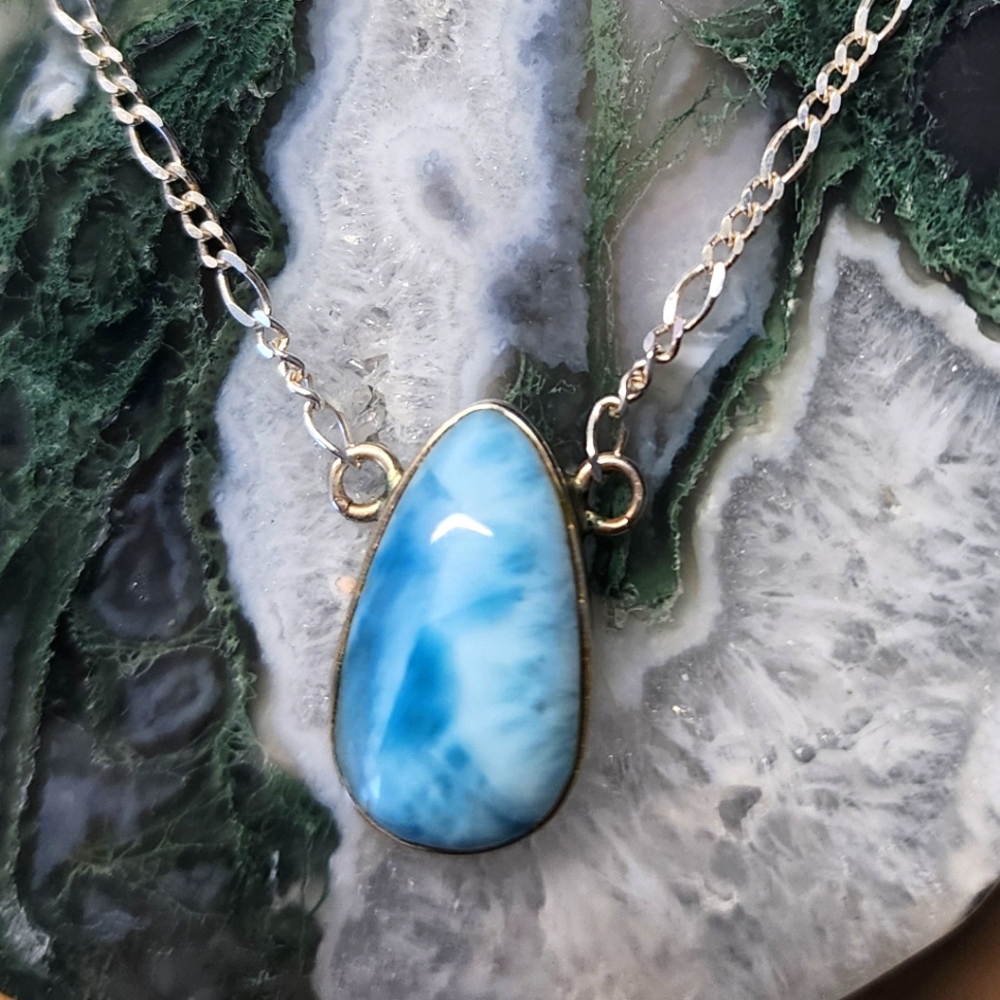 Larimar Necklace Sterling Silver